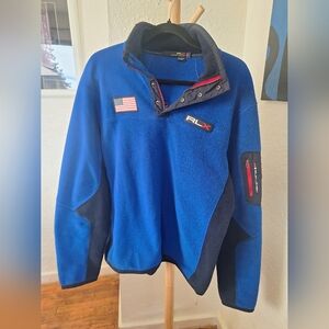 RLX Blue Fleece Pullover with Flag Patch